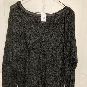 Old Navy Gray Hooded Shirt with Pocket